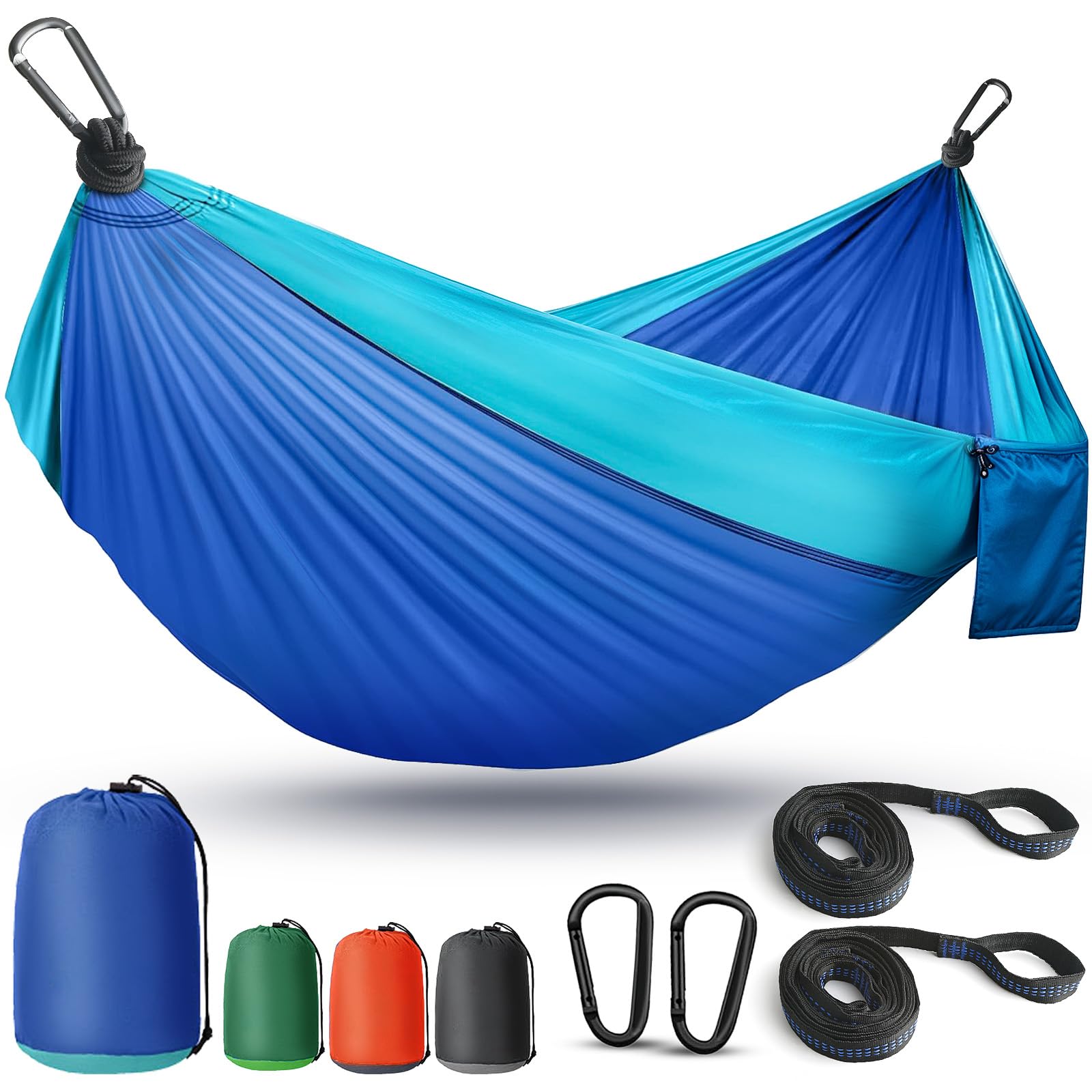 Camping Hammock Lightweight, Portable Hammocks Parachute Hammock with Two Tree Straps, Single or