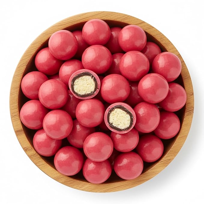 NY Spice Shop Razz ball Raspberry Chocolate Malt Balls - 8 Ounce Malted Milk Ball Candy Gifts - Chocolate Malted Milk Balls - Dark Chocolate Malt Ball Snacks