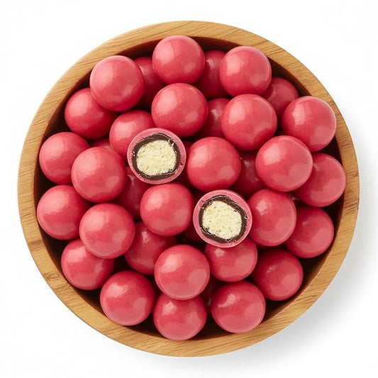 NY Spice Shop Razz ball Raspberry Chocolate Malt Balls - 8 Ounce Malted Milk Ball Candy Gifts - Chocolate Malted Milk Balls - Dark Chocolate Malt Ball Snacks
