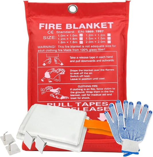 Home Emergency Fire Blankets, (39.3 * 39.3?? 1PACK Fire Blanket for Kitchen, Fireproof Fiberglass Fire Safety Blanket.