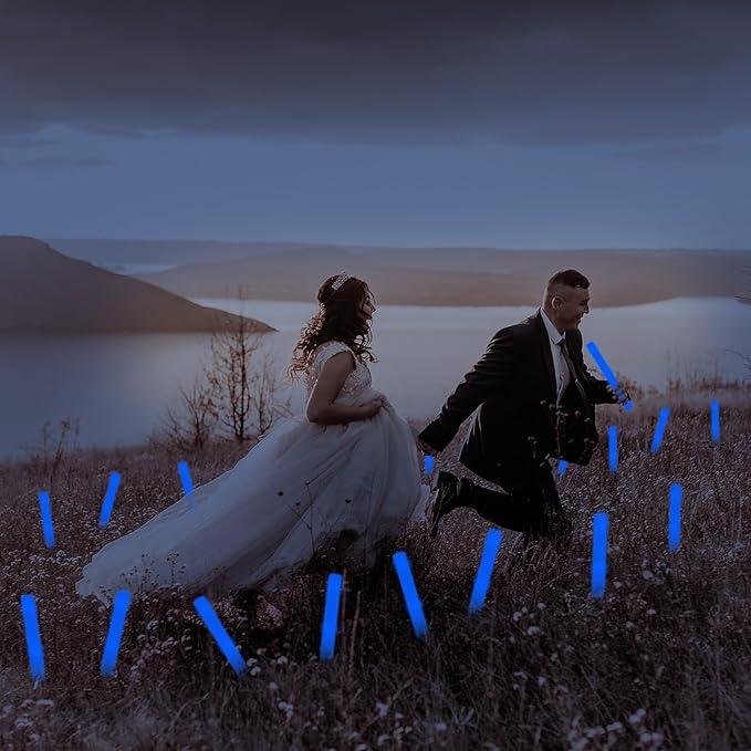 48Pack LED Glow Foam Sticks Bulk,Light Up Glow Sticks with 3 Flashing Modes,Blue Glow Wands Party Pack,Glow In The Dark Party Supplies for Valentines Day,July 4th, Wedding,Birthday,Concert
