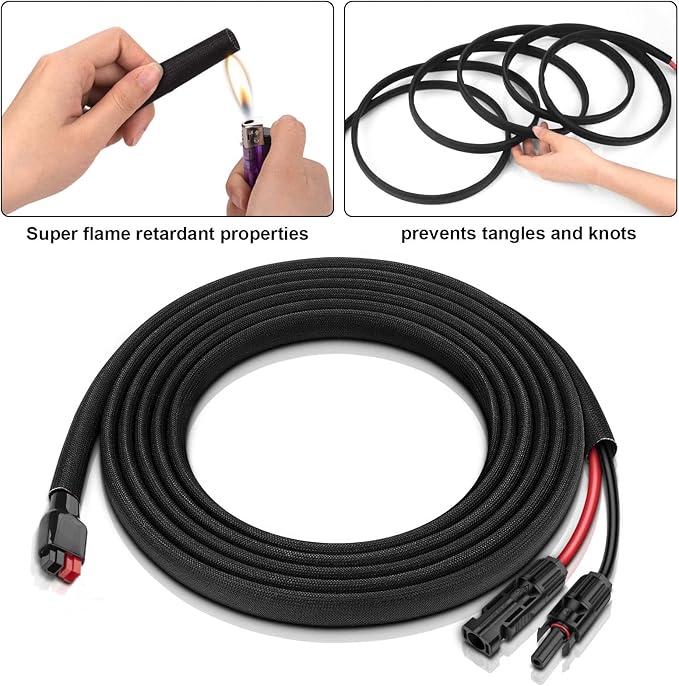 iGreely Connector Solar Panel Cable Kits for Goal Zero Yeti, Suaoki, Renogy Jackery Portable Solar Generator Power Station 10AWG 10Ft 3m