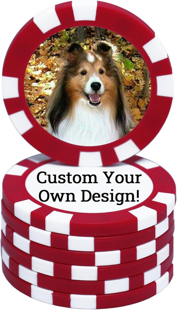 12 Grams Perfessional Customized Clay Poker Chips 30-500 PCS Personalized Casino Chips with Logo & Design 40MM Custom Casino Chips Custom Golf Ball Makers Chips(D)