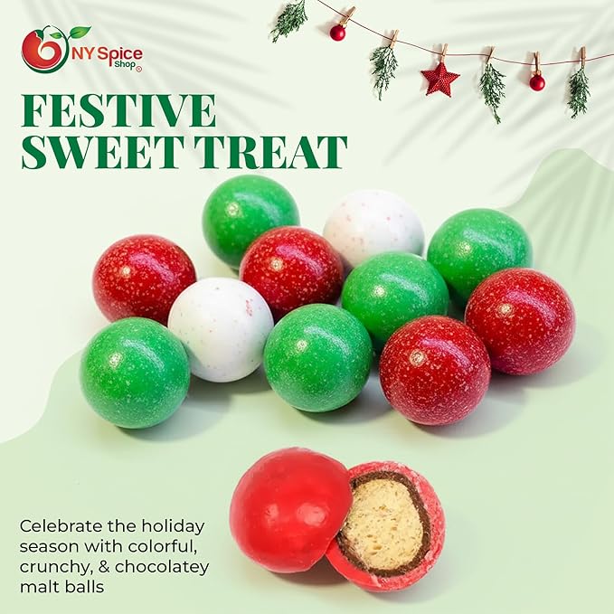 NY Spice Shop Multicolor Chocolate Malt Balls Party Decorations - 3 Pound Malted Milk Ball Candy Birthday Gifts - Chocolate Malted Milk Balls - Dark Chocolate Malt Ball Holiday Snacks