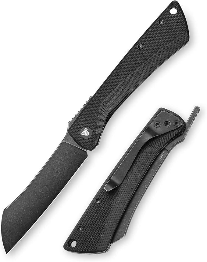 Higonokami Folding Pocket Knife for Menï¼?.3" 14C28N PVD Blackwash Camping EDC Knives with Clipï¼?G10 Handle，Norma-03B