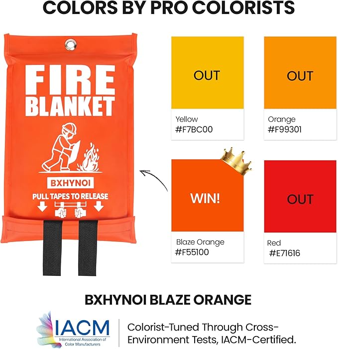 Fire Blanket for Home and Kitchen, 4 Pack 40"x 40" Emergency Fiberglass Fire Blanket with High-Visibility Orange Bag for Car, Camping, Warehouse Fire Survival Safety,