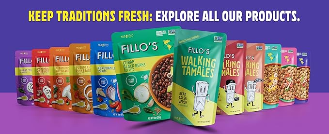 Fillo's Peruvian Quinoa And Lentils - Ready To Eat Quinoa With Lentils, Gluten-Free, Preservative-Free, Microwavable Meals, Non-GMO, Vegan, 8 oz Pk of 6