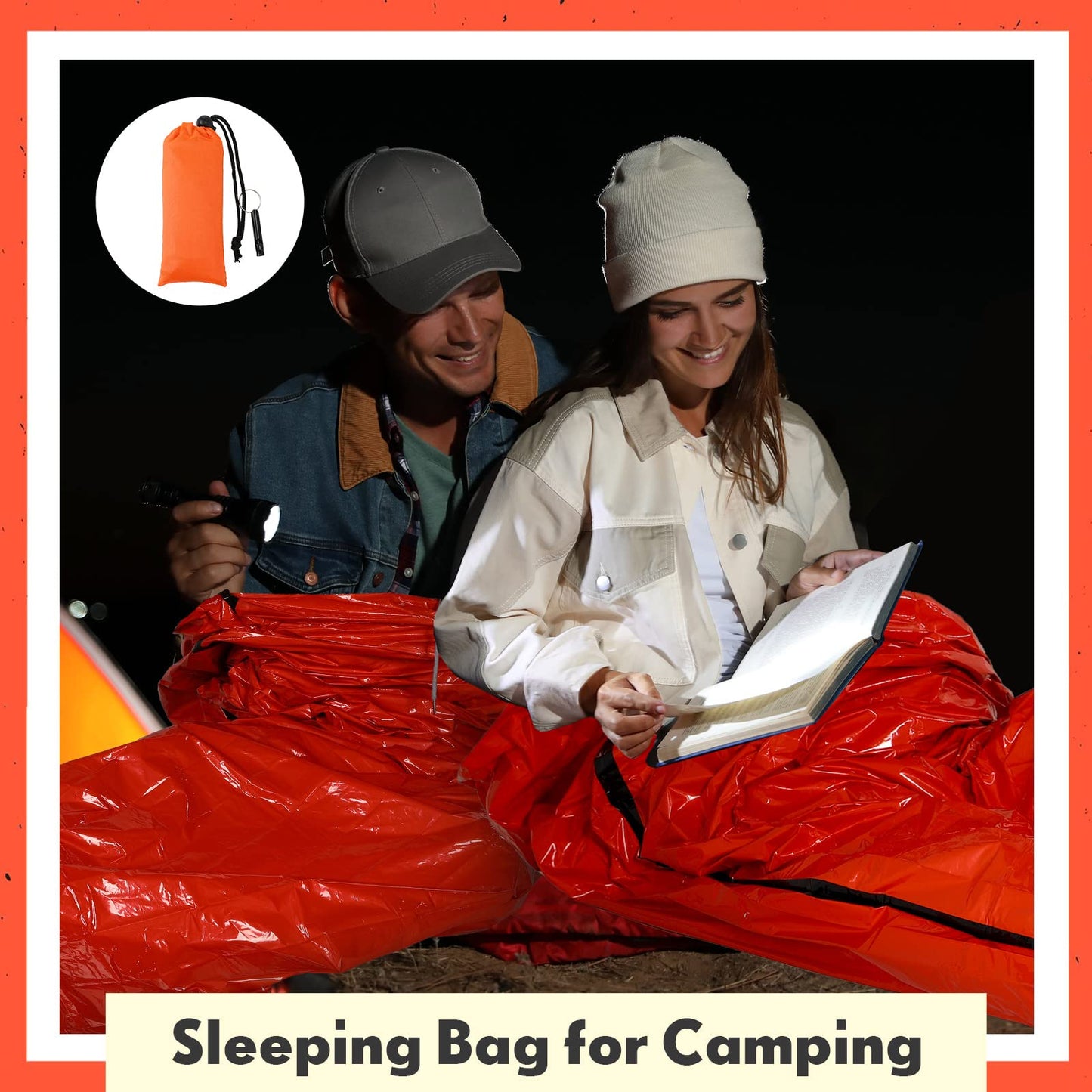 Qunclay 12 Set Emergency Sleeping Bag Survival Bivvy Sack Blanket with Whistles Lightweight