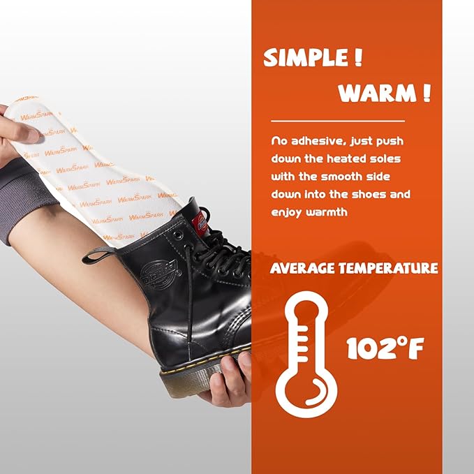 Insole Foot Warmers – Feet Warmers Disposable - S, M, L, XL –Toe Warmers, Feet Warmers for Men & Women – 10 Hours Lasting Warmth
