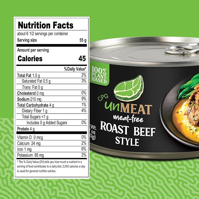 unMEAT Plant Based Meat | Easy to Prepare Plant Based Protein | Vegan Meat with Less Calories, Roast Beef Style, (Pack of 12)