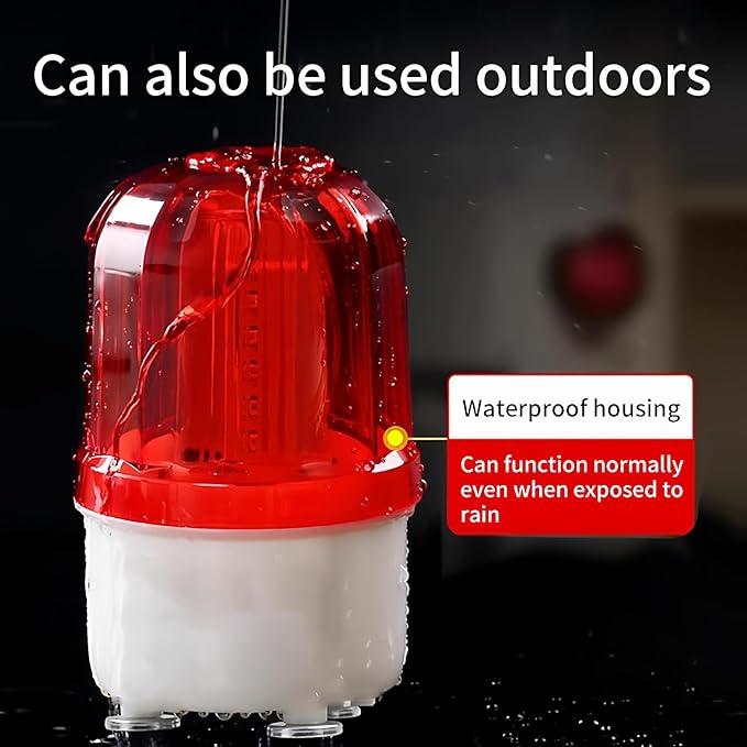 LED Beacon Light, Magnetic Strobe Warning Battery Flashing Lights with 110dB Alarm Sound Light for Site, Road Construction Rotating Safety Warning, Red 110V