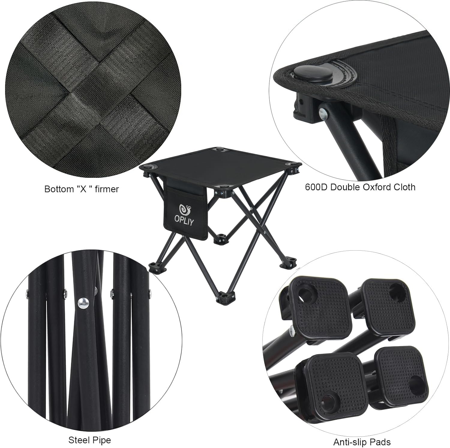Opliy Camping Stool 2 Pack,13 Inch Portable Folding Stool for Outdoor Gardening and Beach Hiking