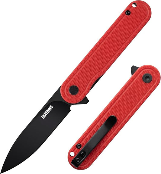 G040 Pocket Knife, 2.75'' D2 Steel Blade G10 handle, Small EDC Knife with Pocket Clip for Men Women, 2.1oz