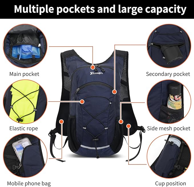 15L Small Hiking Backpack Lightweight Hydration Backpack for Men Women, Warterproof Hiking Daypack for Travel Cycling