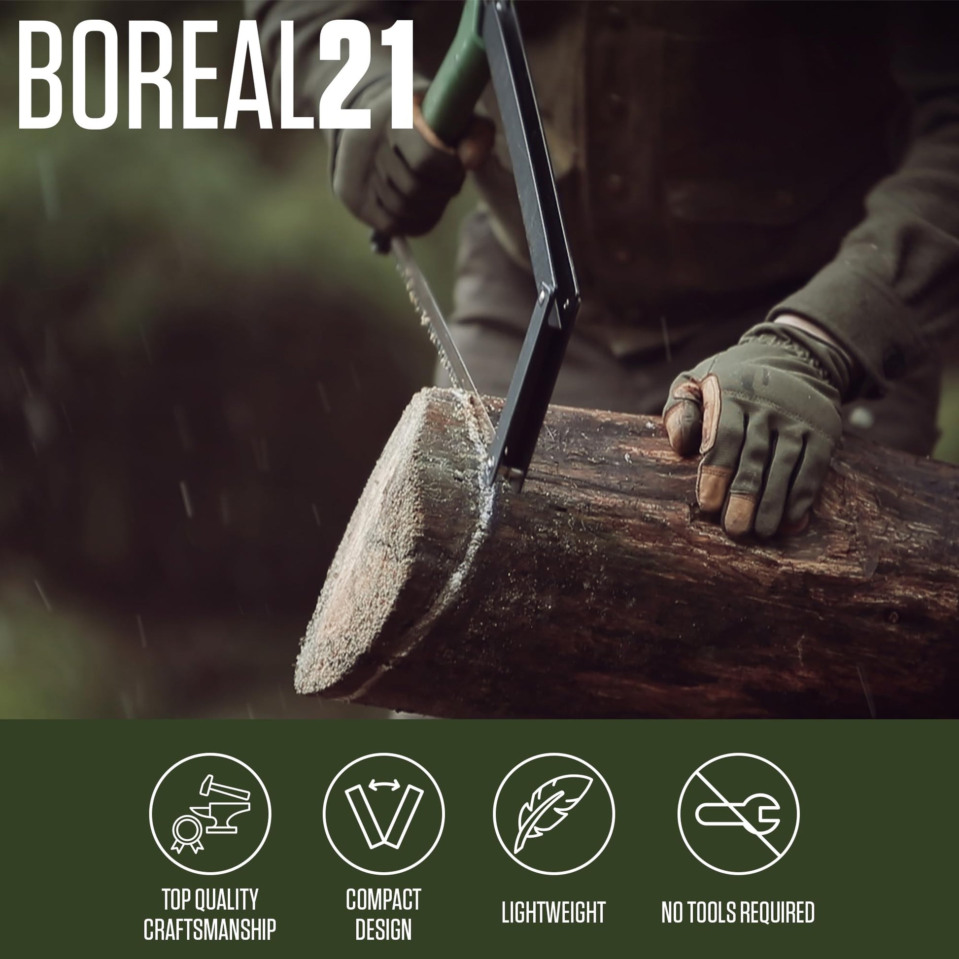 AGAWA - BOREAL21-21 Inch Folding Saw with All-Purpose Saw Blade - Camping Gear For Hiking, Fishing