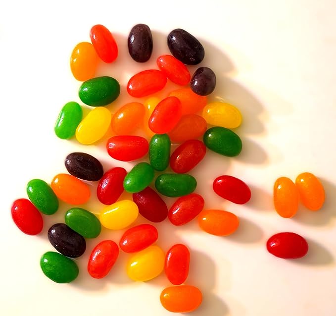 Jumbo Extra Large Fresh Chewy Fruit Flavored Jelly Beans - 1.5 lbs Fresh Bulk Assortment of Cherry Lemon Lime Grape Orange Strawberry Grape