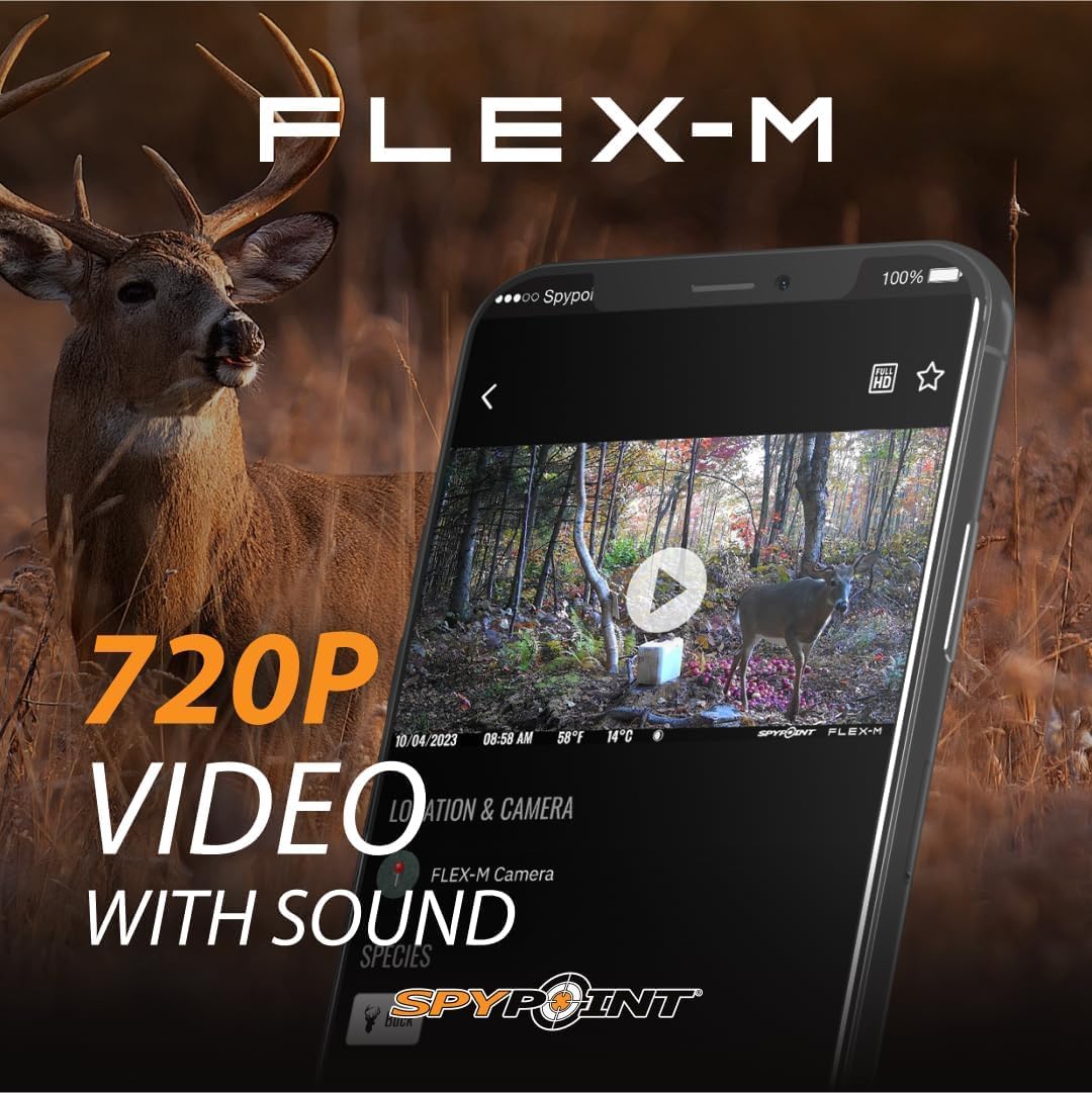 SPYPOINT Flex-M Twin Pack Cellular Trail Cameras - Best Hunting Accessories, No WiFi Needed, GPS