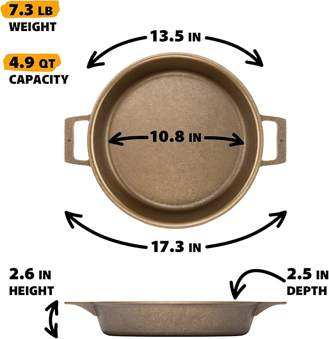 Stargazer 13.5-Inch Cast Iron Skillet | Made in USA, Seasoned, Premium Frying Pan for Grilling, Searing, Baking & More ??Durable Cast Iron with Smooth Cooking Surface