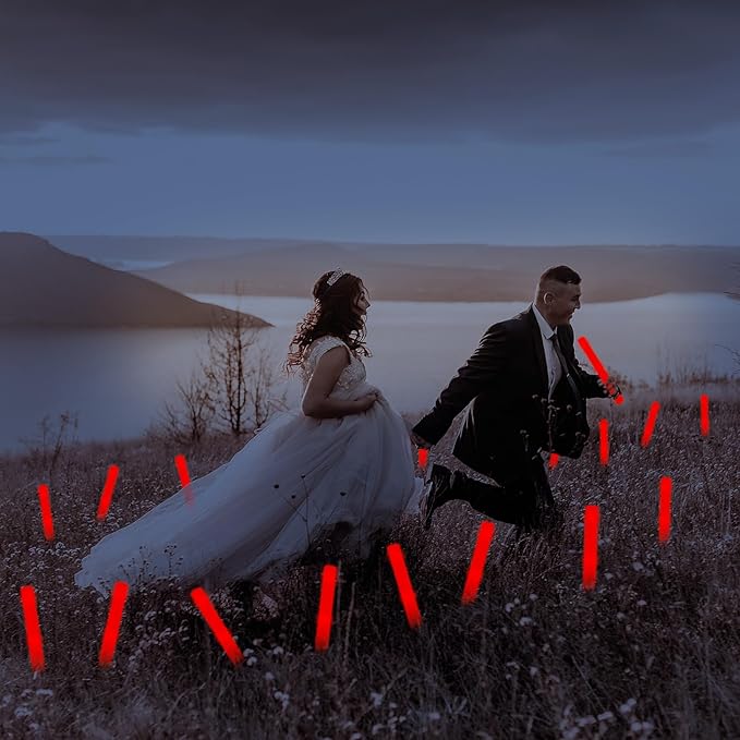 48Pack LED Glow Foam Sticks Bulk,Light Up Glow Sticks with 3 Flashing Modes,Red Glow Wands Party Pack,Glow In The Dark Party Supplies for Valentines Day,July 4th, Wedding,Birthday,Concert