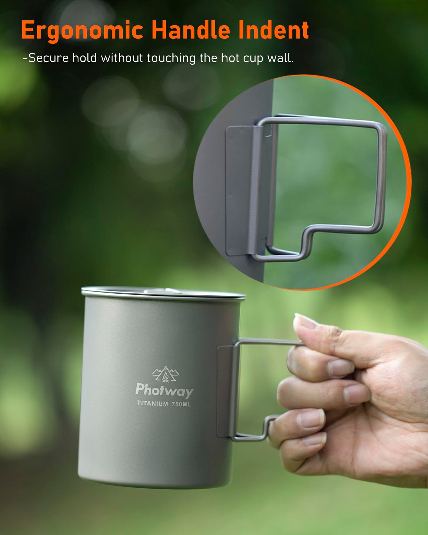 25oz (750ml) Titanium Camping Pot, Ultralight Backpacking Cookware & Campfire Mug for Hiking