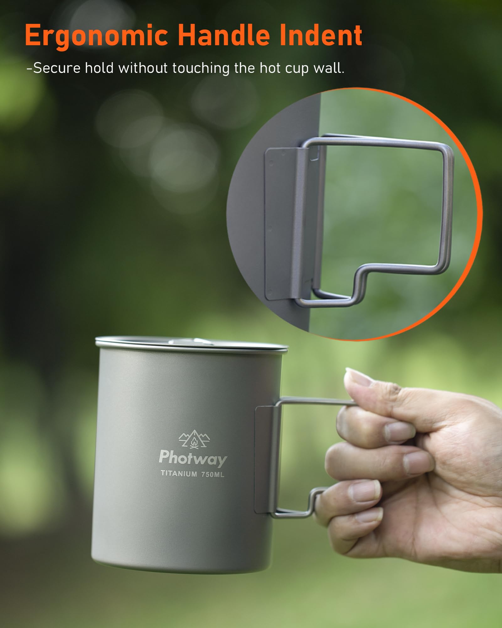 25oz (750ml) Titanium Camping Pot, Ultralight Backpacking Cookware & Campfire Mug for Hiking