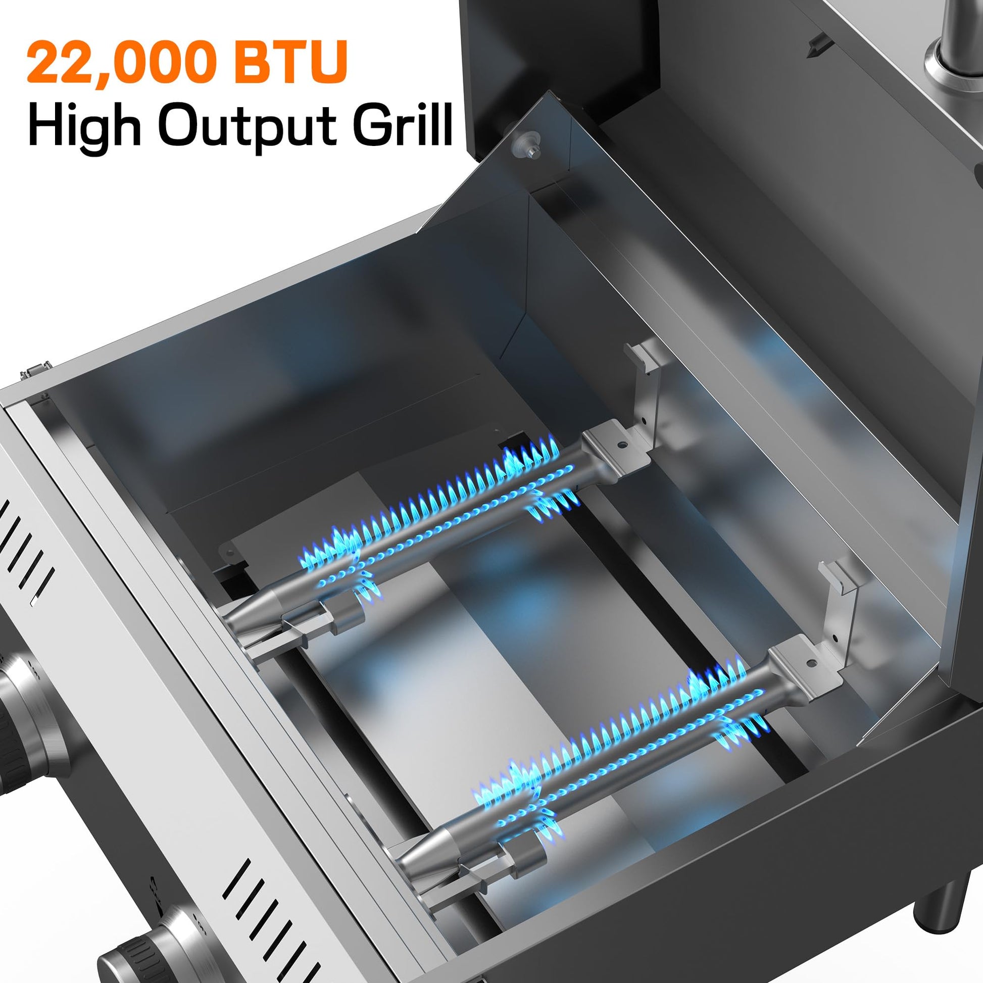 Veralune 2-Burner Tabletop Gas Grill, 22000 BTU Stainless Steel Grill