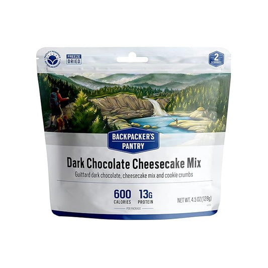 Backpacker's Pantry Dark Chocolate Cheesecake Mix - Freeze Dried Backpacking & Camping Food - Emergency Food - 13 Grams of Protein, Vegetarian - 1 Count