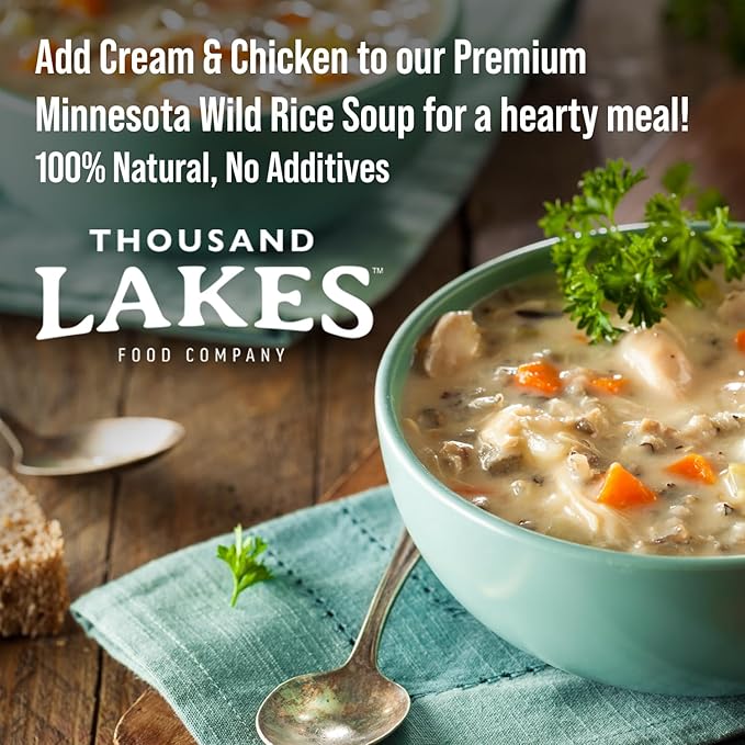 Thousand Lakes Minnesota Wild Rice Soup Mix with Vegetables - 1 pound | Fat Free | 20+ Servings | 100% Natural | Vegetarian