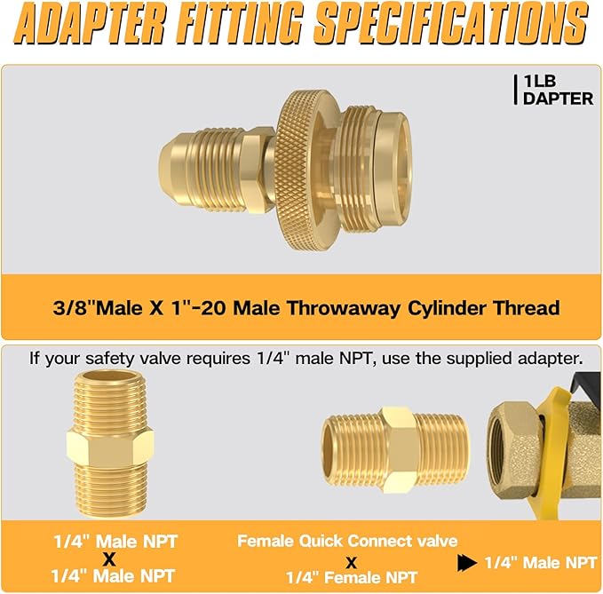 12FT RV Quick Connect Propane Hose, Propane Quick Connect Hose for RV to Gas Grill, Compatible with 1 LB Portable Appliance, rv gas line quick connect for Blackstone Griddle, Weber Q, Coleman, heaters