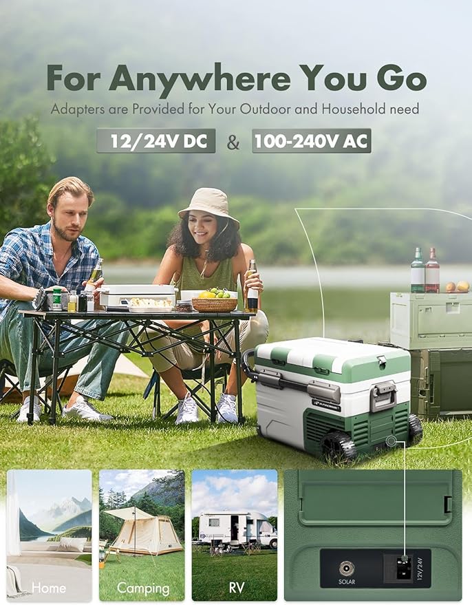A-Premium 12 Volt Refrigerator 39QT/36.7L Portable Car Fridge Cooler, -4°F~68°F Separated Zone Portable Freezer APP Control with 12/24V DC & 110/240V AC Adapter, for Truck Car Camping RV Roadtrips