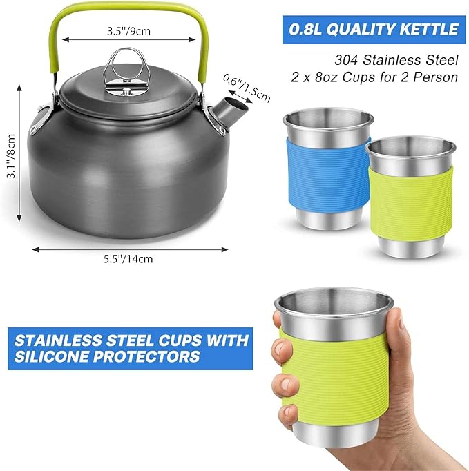 16Pcs Camping Cookware Camping Cooking Set Camping Stove Camping Pots and Pans Set Camping Gear Camp Kitchen Utensils Set