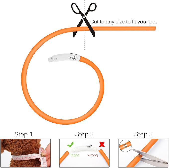 LED Dog Collar,USB Rechargeable Glowing Dog Collars, Light Up Collar Improved Pet Safety &Visibility at Night, 3 Flashing Modes,Water-Resistant LED Lighted Fits for Small Medium Large Dogs