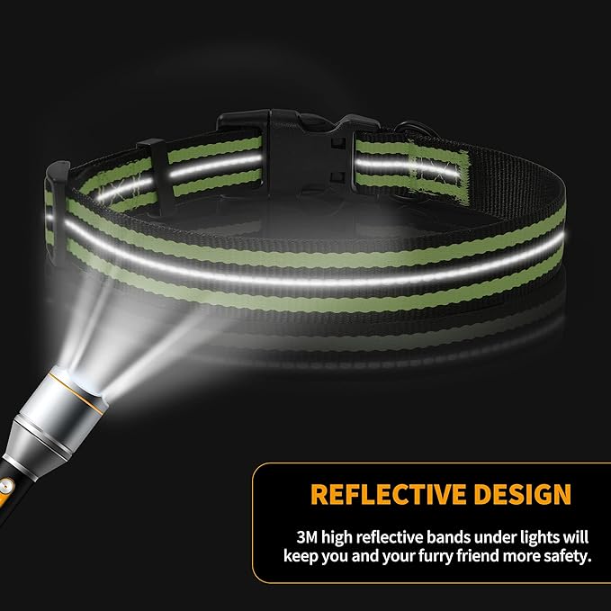 Mile High Life Reflective Dog Collar | Nylon Pet Collars wiith Buckle | Light Weight Puppy Collars | Lime Green Dog Collars for Medium Dogs (Lime Green, M)