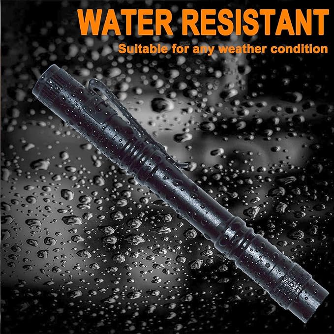 Beieverluck 20 Pack Pen Light Flashlight Mini Small Flashlight with Clip Waterproof LED Pocket Pen Flashlights for Camping, Inspection, Work, and Emergency(Large,Black)