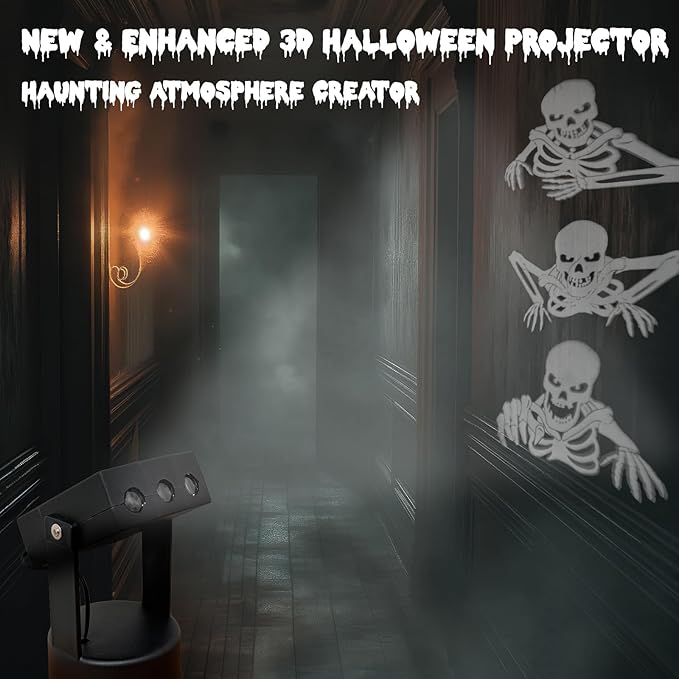 Halloween Projector Lights,Skeleton Ghost Projector for Halloween Outdoor Indoor Party Patio Garden Home House Decoration Landscape