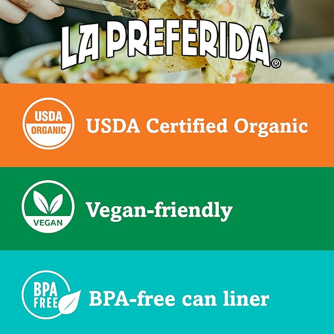 La Preferida Organic Refried Beans, 15 oz (Pack - 6)