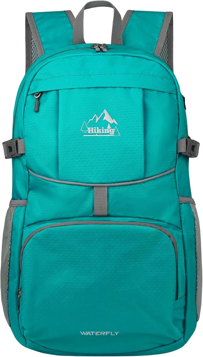 WATERFLY Hiking Foldable Daypack Backpack: 25/35L Ultra Lightweight Packable Waterproof Outdoor Travel Day Pack for Women Men