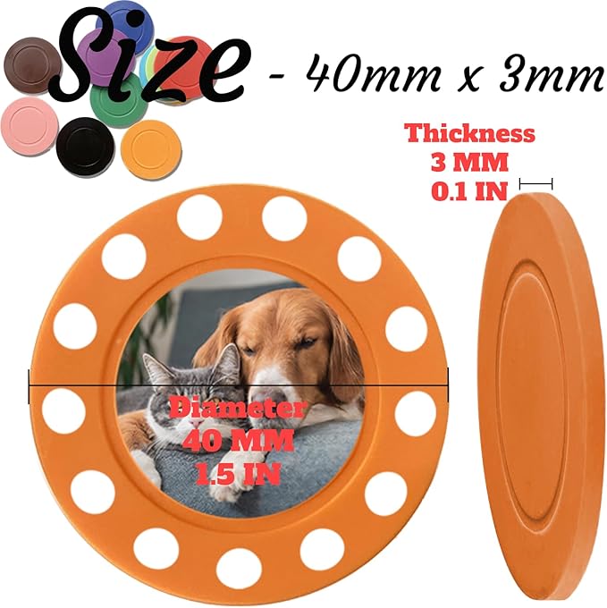 Custom Poker Chips Personalized Plastic Poker Chips with Logo Funny Parties Chips Print Your Photo or Text Golf Ball Markers for Putting Green Orange