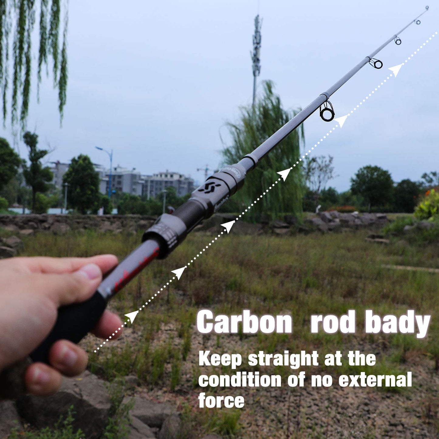 Sougayilang Fishing Rod Telescopic Fishing Rod Portable- 24 Ton Carbon Fiber,CNC Machined Reel