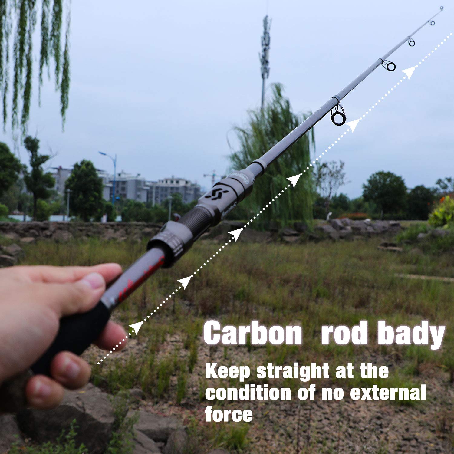 Sougayilang Fishing Rod Telescopic Fishing Rod Portable- 24 Ton Carbon Fiber,CNC Machined Reel
