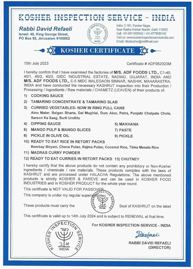 Ashoka Premium Mango Puree, Sweetened Kesar Mango Pulp, Great for Smoothies, Juices, Baking, and Eating as Whole, Rich Mango Concentrate from India, Kosher Certified, 30 Ounce (Pack of 3)