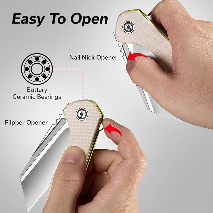 CIVIVI Pocket Knife for Men, ExOne Folding Knife with Flipper, 2.94" Nitro-V Reverse Tanto Blade G10 Handle for Perfect EDC Gift C23036-2