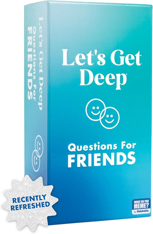 Let's Get Deep: Friends Edition by Relatable, Fun Group Card Game for Game Night, Perfect for Party Games with Friends, Includes 400 Question Cards, Three Increasingly Personal Levels