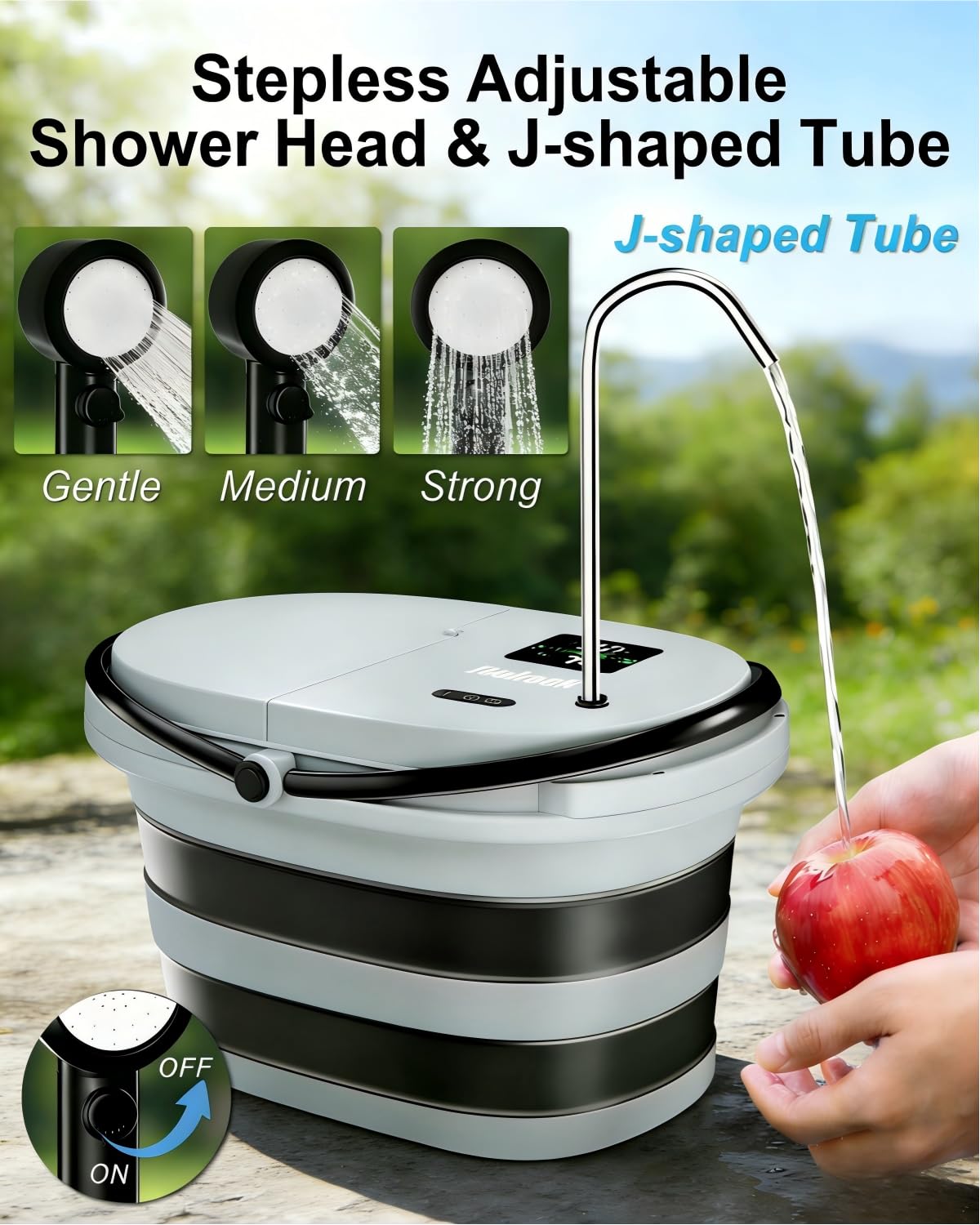 Tipkook Portable Integrated Camping Shower with 20L Bucket,13000mAh Battery Powered Shower