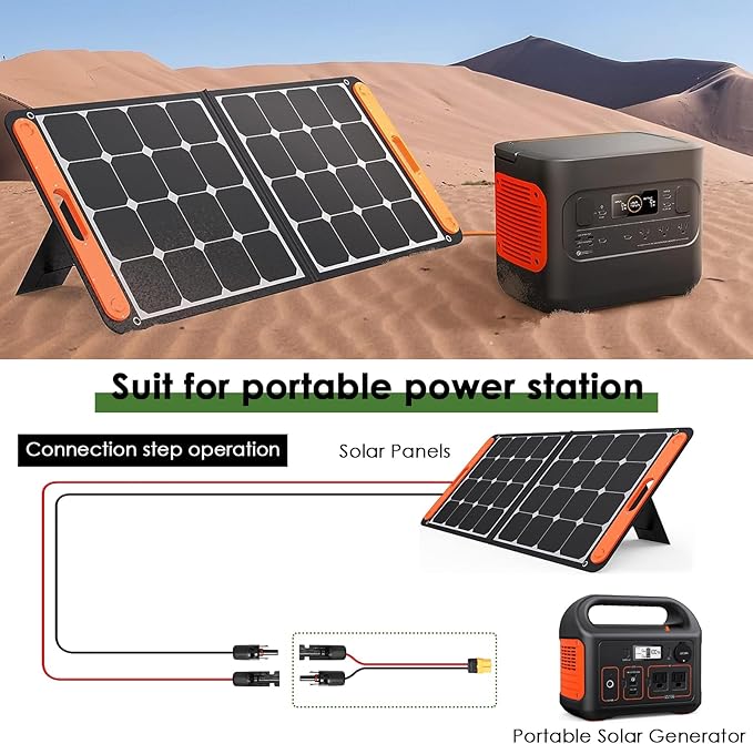 Solar to XT60 Extension Cable 10AWG 60FT Solar Connector to XT60 Adapter Cable for Solar Panel to Portable Power Station Solar Generator Battery Pack