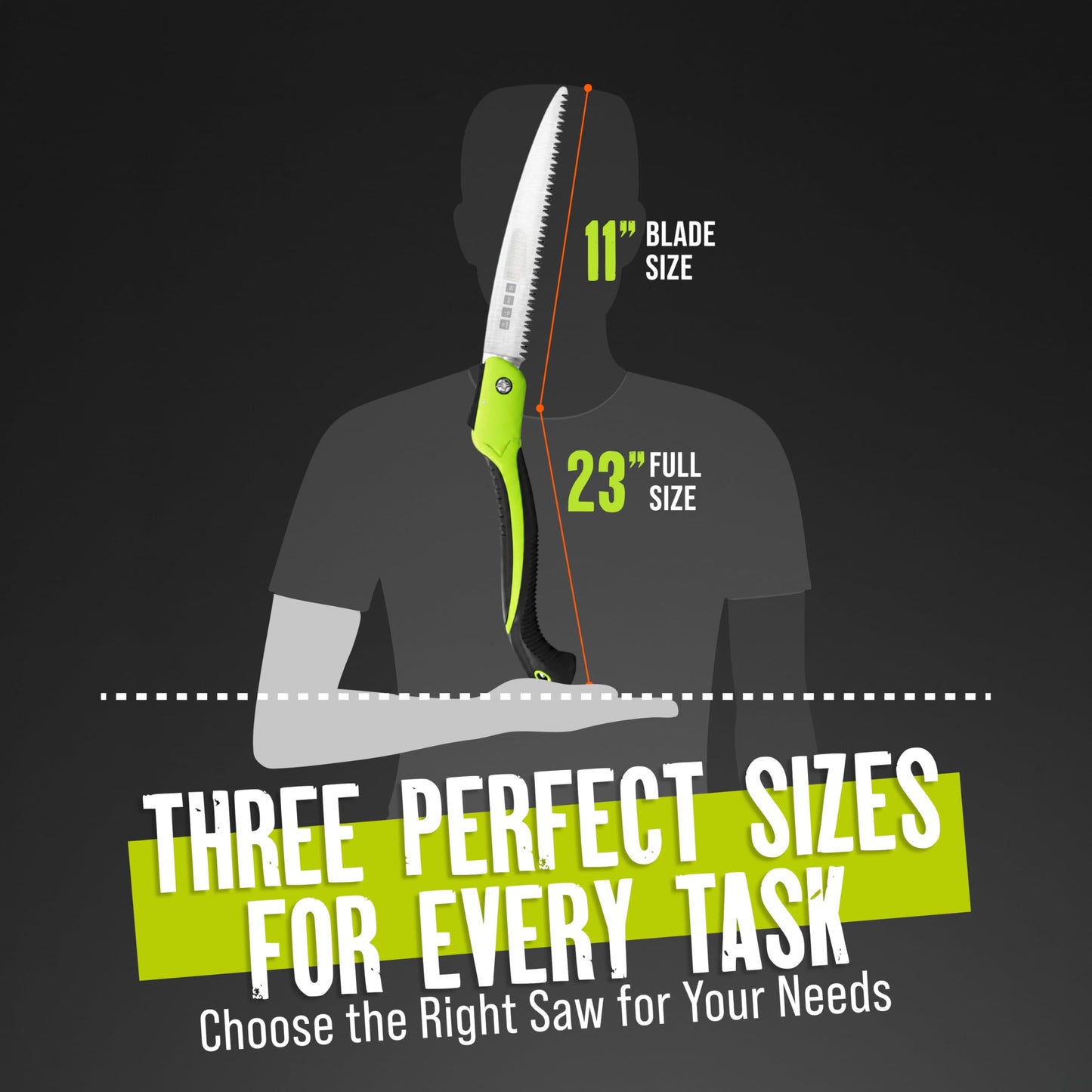 Folding Camping saw 11 Inch - Heavy Duty Pruning Saw with Triple-Cut SK5 Blade, 7 TPI Razor Teeth