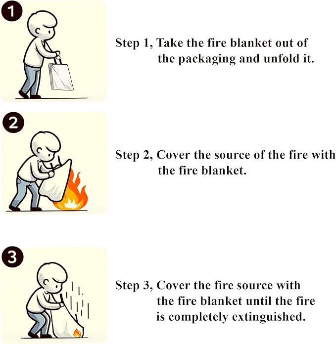 Crystal Lemon Fire Blanket 4-Pack - 39x39 Emergency Fire Extinguisher Blankets for Kitchen and Home Safety - Large, Durable Glass Fiber Fire Suppression Cloths