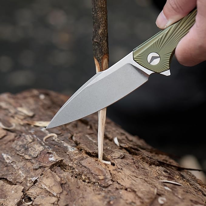 Folding Pocket Knife,EDC Knife,M390 Steel Blade,Titanium Carbon Fiber Handle,Tactical/Outdoor Camping/Survival/HuntingKnife (Golden)