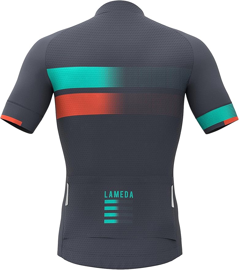 LAMEDA Men's Cycling Jersey Breathable Lightweight Bike Jersey Short Sleeve Quick Dry Moisture Wicking Biking Shirts