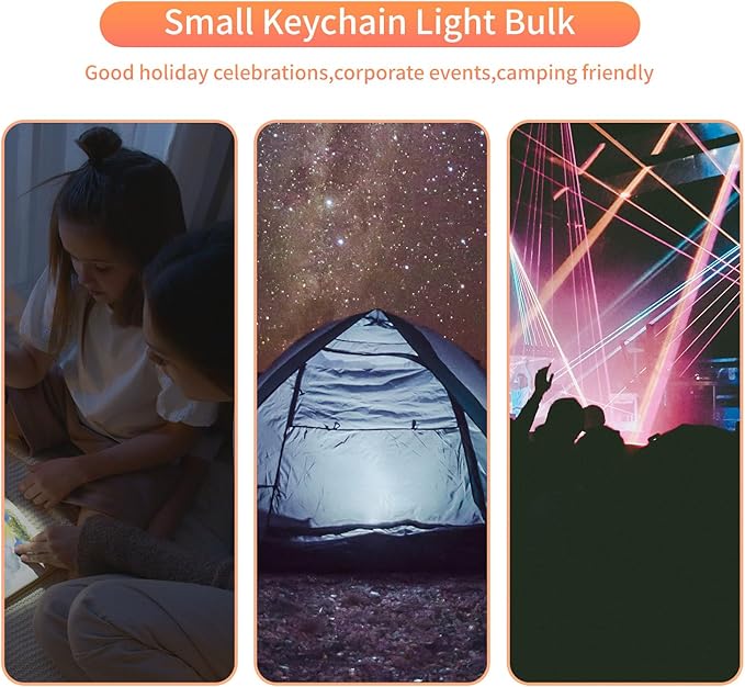 100 Pieces Mini Flashlight Keychain Bulk for decor, Assorted Colors Torch Keyring Flashlights LED Keychain Flashlights Small Keychain Light Hiking Camping Halloween Party Favors Goody Bag Stuffers